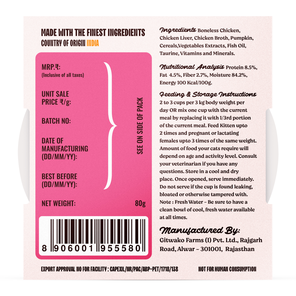Kennel Kitchen Chicken Chunks in Jelly with Superfood Pumkin Cat Wet Food image 6