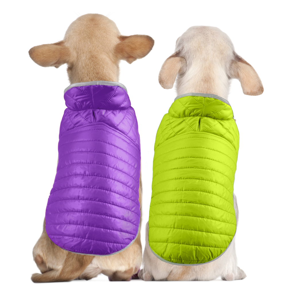 Talking Dog Club Double Trouble Reversible Jackets for Dogs (Purple/Neon Green) image 2