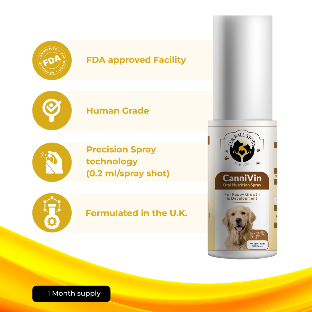 FurBall Story Cannivin Healthy Bones & Teeth Oral Nutritional Spray for Dogs image 2