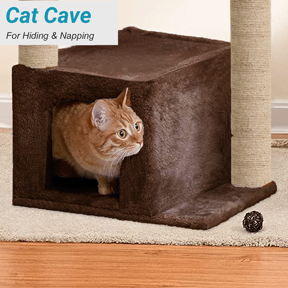 Furrlovers Cat Condo Activity Tree with Jute Scratcher, Hammock & Ball Toy image 4