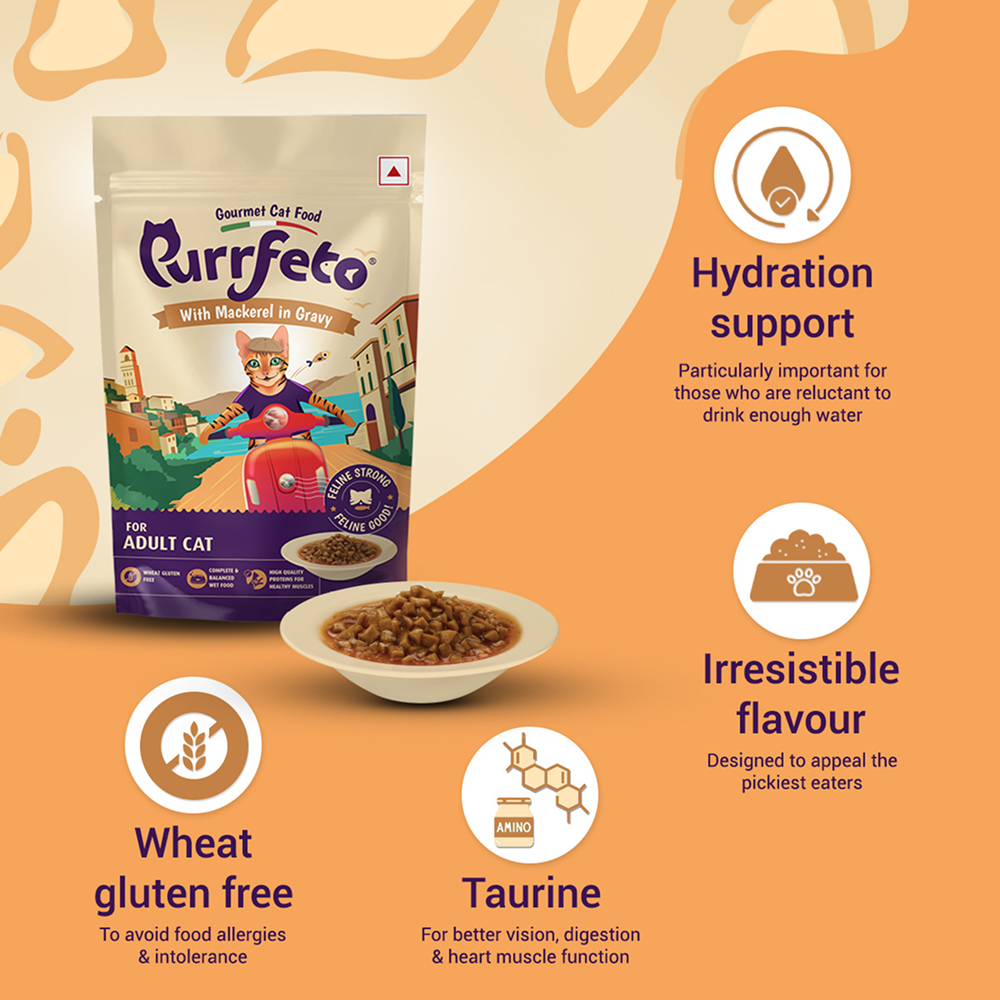 Purrfeto Mackerel in Gravy Adult Cat Wet Food image 2