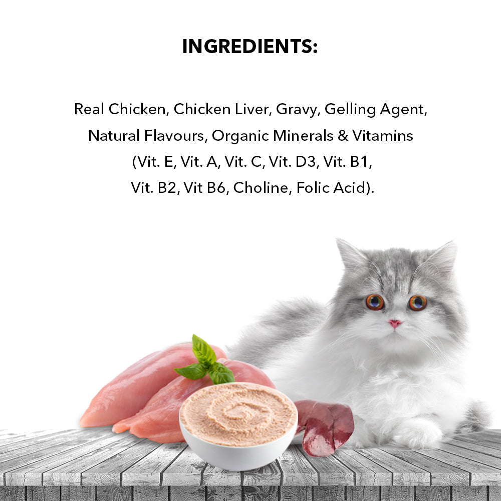 Active Real Chicken & Chicken Liver in Gravy Adult Cat Wet Food ( Buy 1 Get 1) image 4