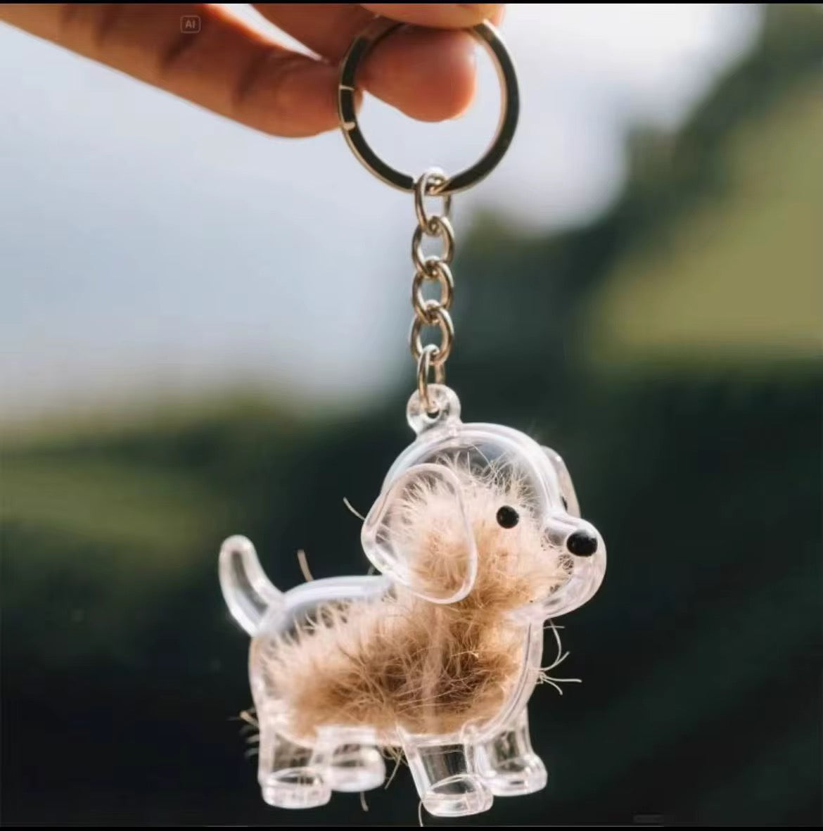 Talking Dog Club Standing Dog Hair Keepsake Capsule Key Chain image 3