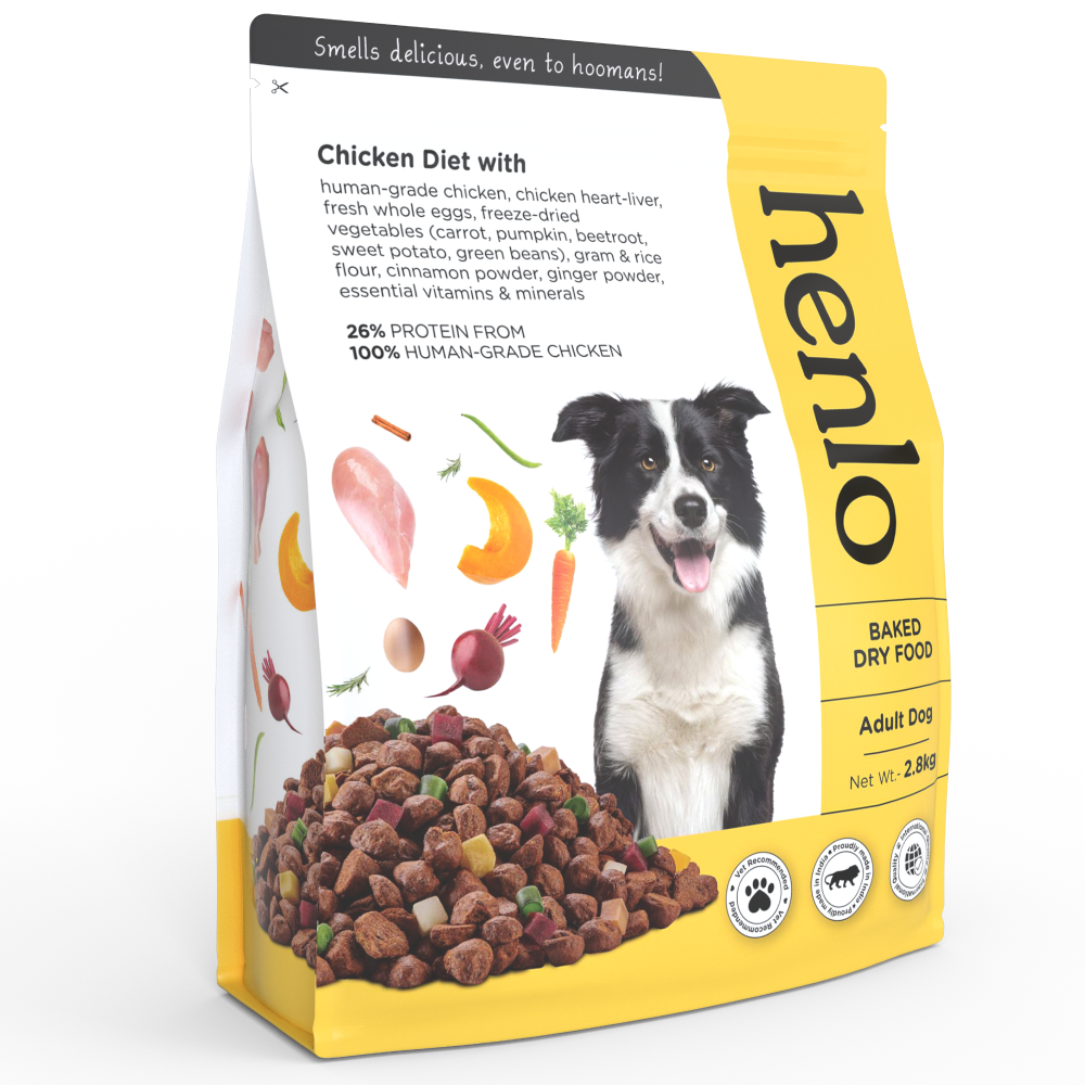 Henlo Chicken & Vegetable Baked Dry Food for Adult Dogs and JerHigh Vegetable and Chicken in Gravy Dog Wet Food Combo image 4