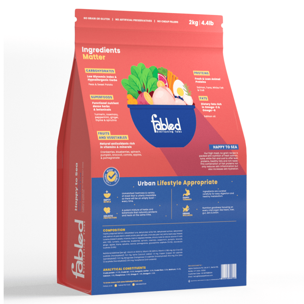 Fabled Happy to Sea Fresh Salmon Tuna White Fish and Cod Adult Dog Dry Food image 4