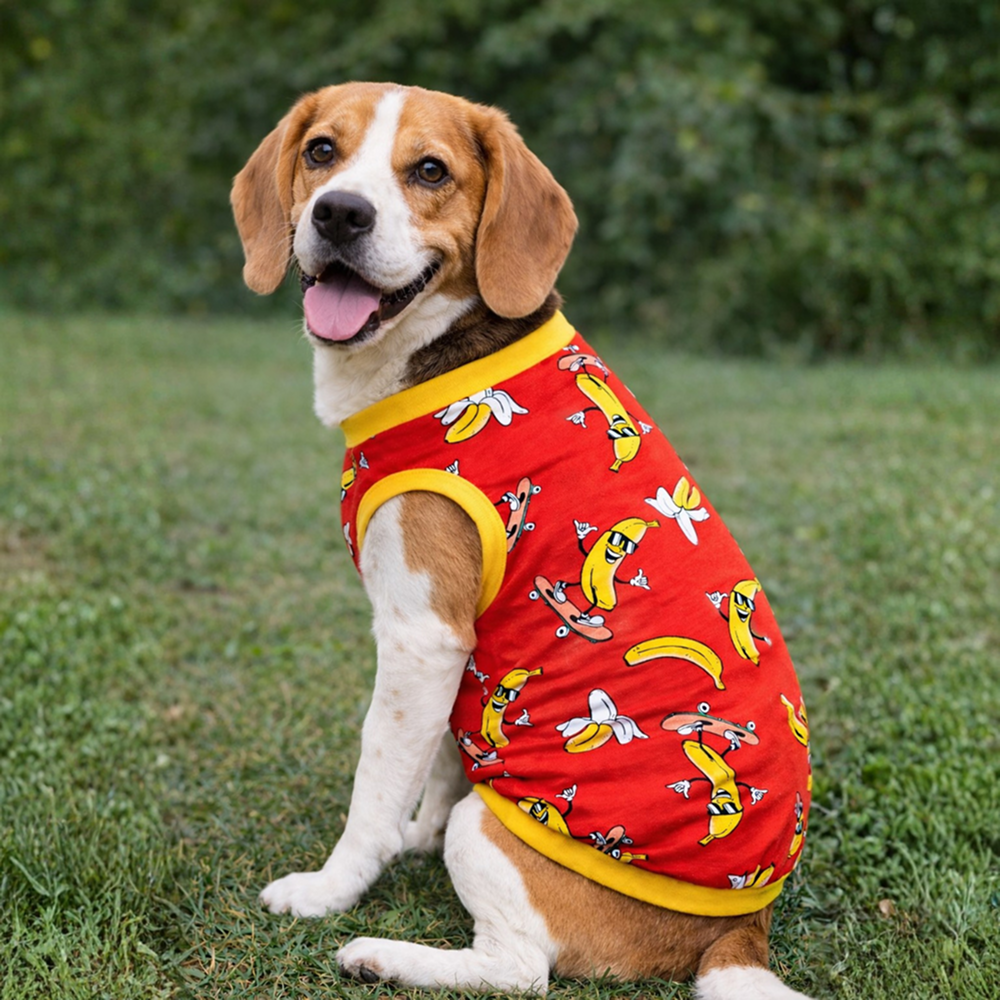 Pawgypets Banana Tshirt for Dogs (Red)