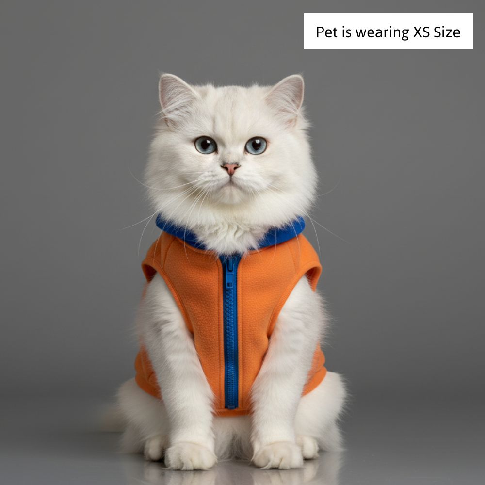 Skatrs Sunset Splash In-Style Hoodie For Dogs and Cats (Orange & Blue) image 10