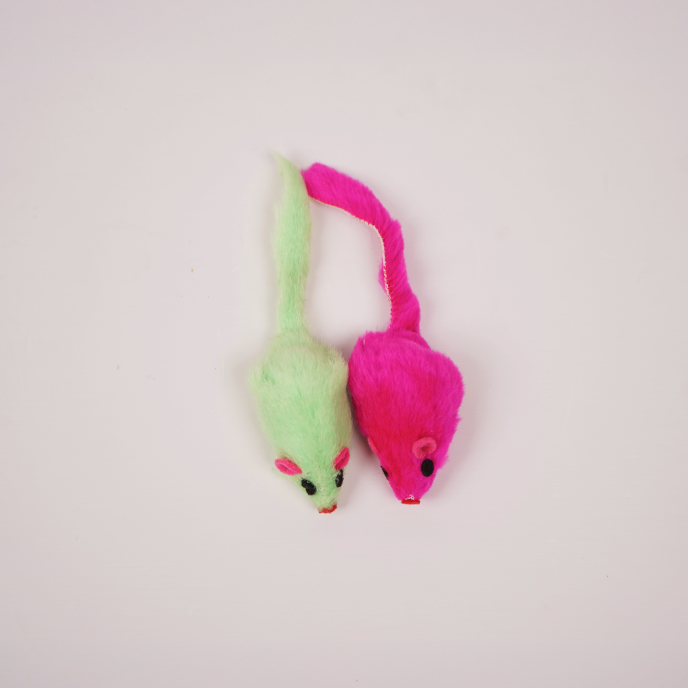 Skatrs Mouse Rattle Toy Set for Cats (Cyan/Pink) image 3