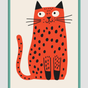 EverythingBoho Cutie Cat Wall Art (Bottle Green)