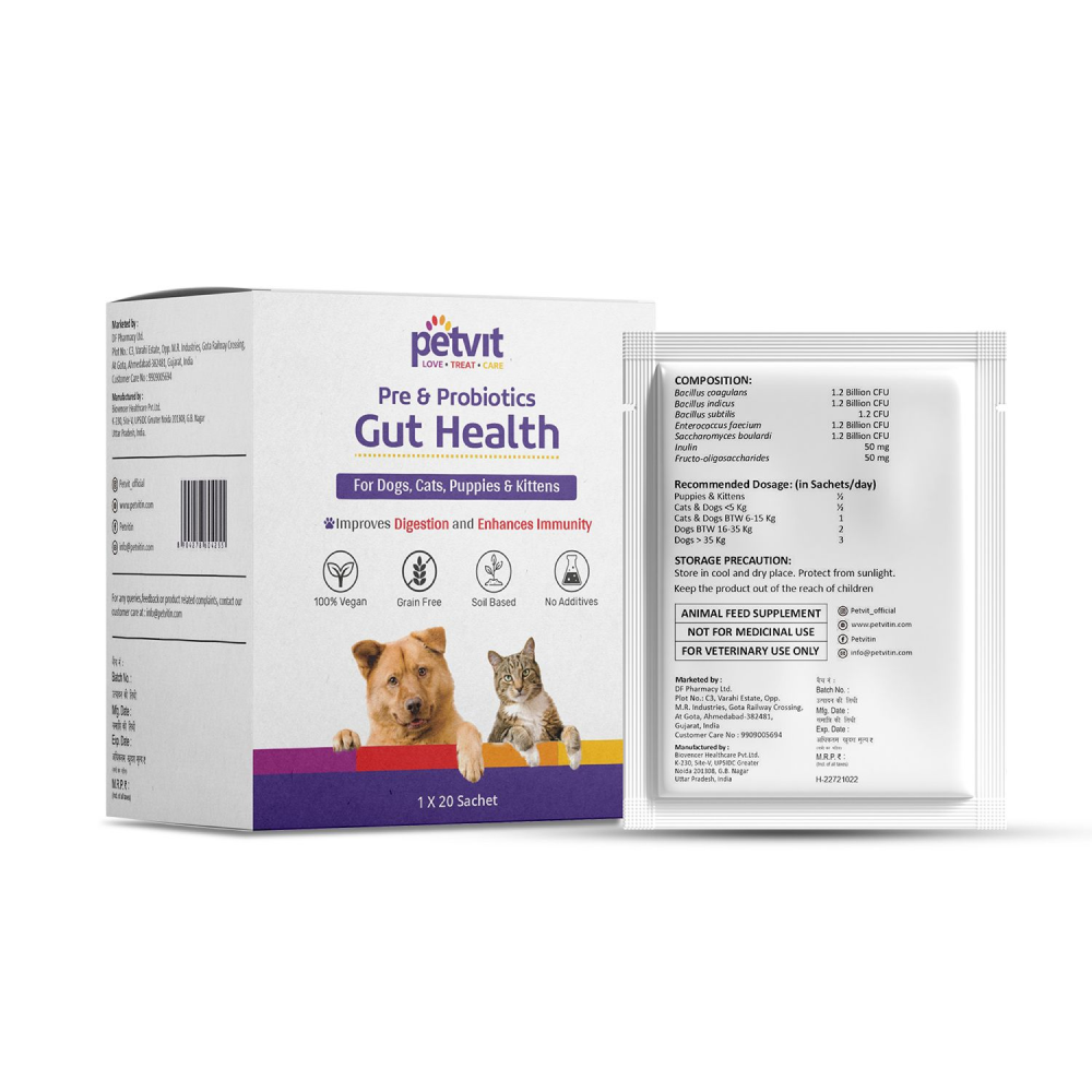 Petvit Pre & Probiotics Gut Health Powder for Dogs and Cats image 2