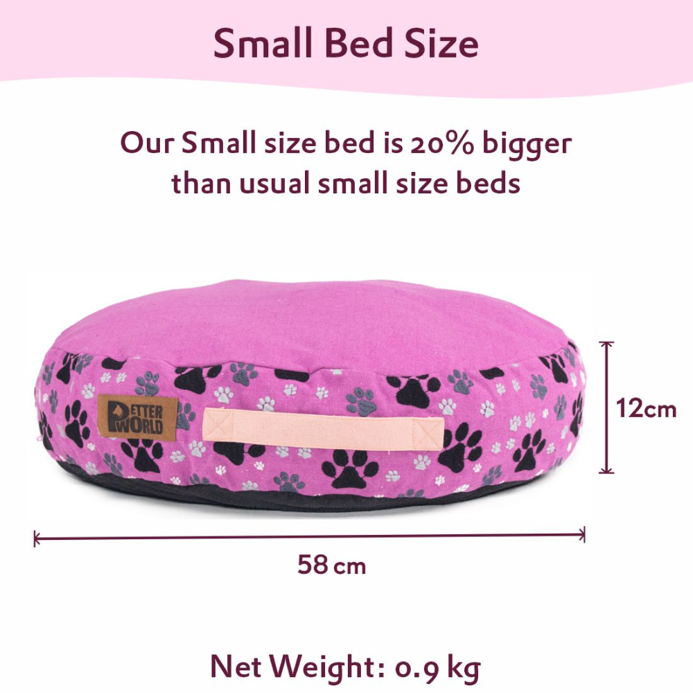Petter World Indoor Artisanal Round Cushioned Bed with Washable Cover for Dogs and Cats (Crocus) image 4