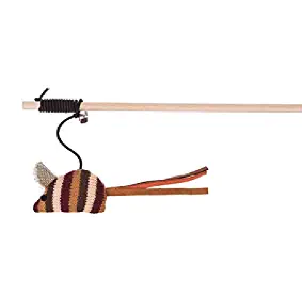 Trixie Playing Rod with Plush Mouse Toy for Cats (brown) image 3