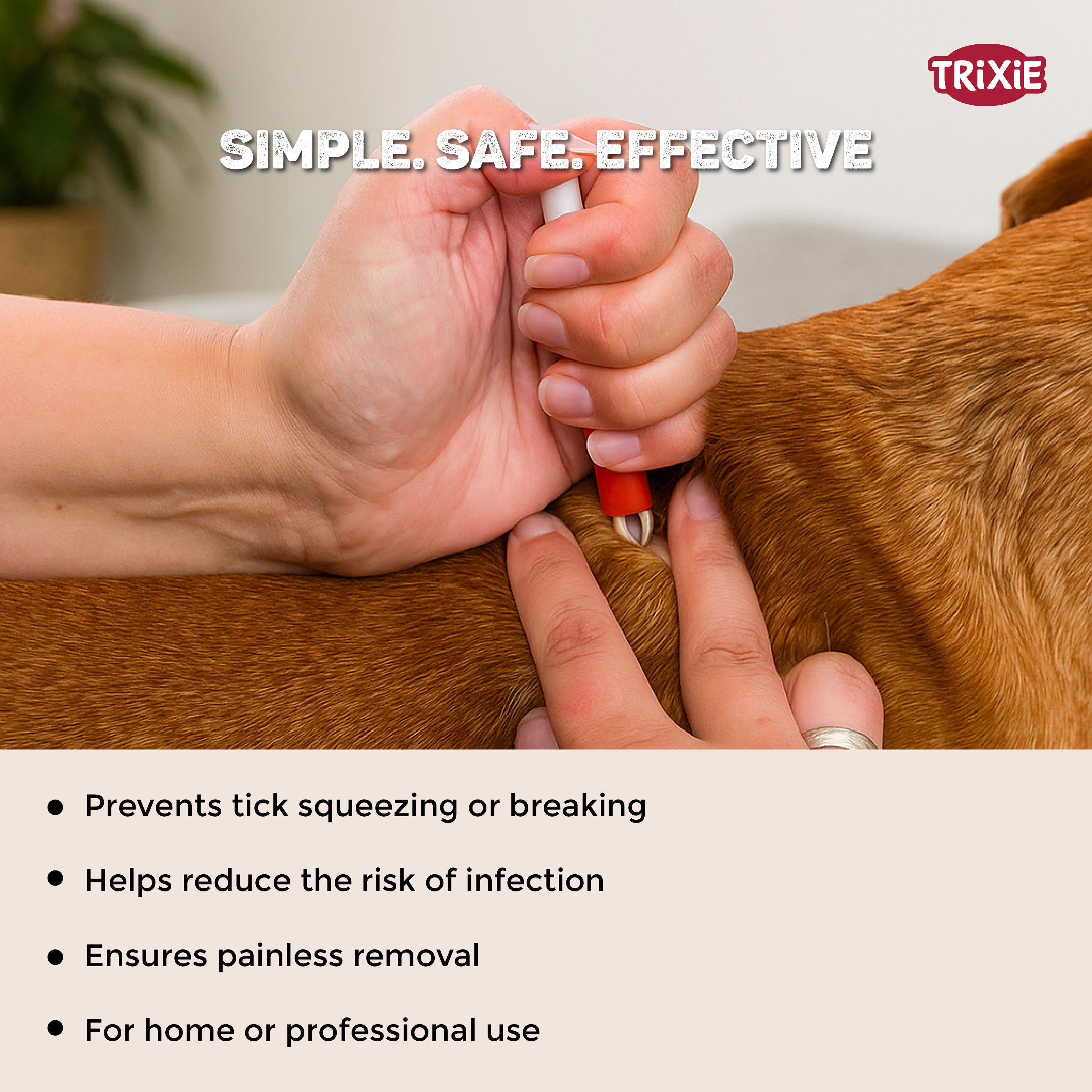 Trixie Tick Tweezers Plastic for Cats and Dogs (Teal) image 3