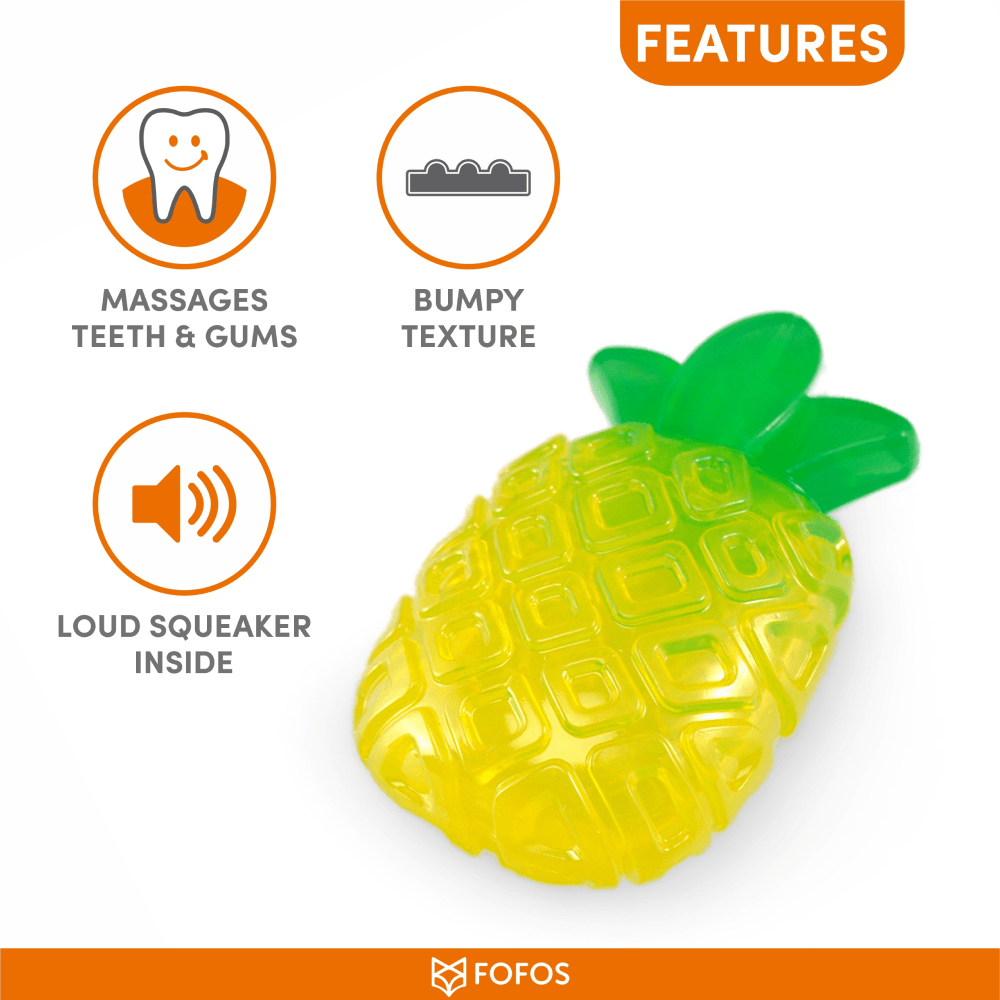 Barkbutler x Fofos Jelly Pineapple Squeaky Chew Toy for Dogs image 5