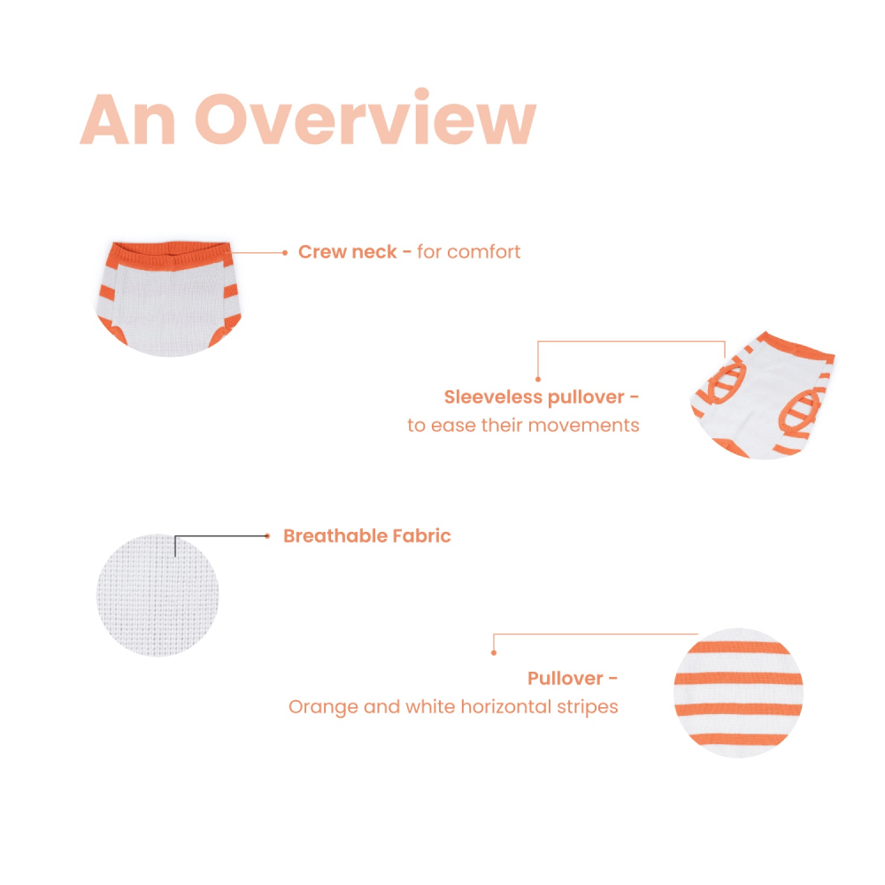 Dear Pet Stripes Pullover for Dogs (Cream & Orange) image 6