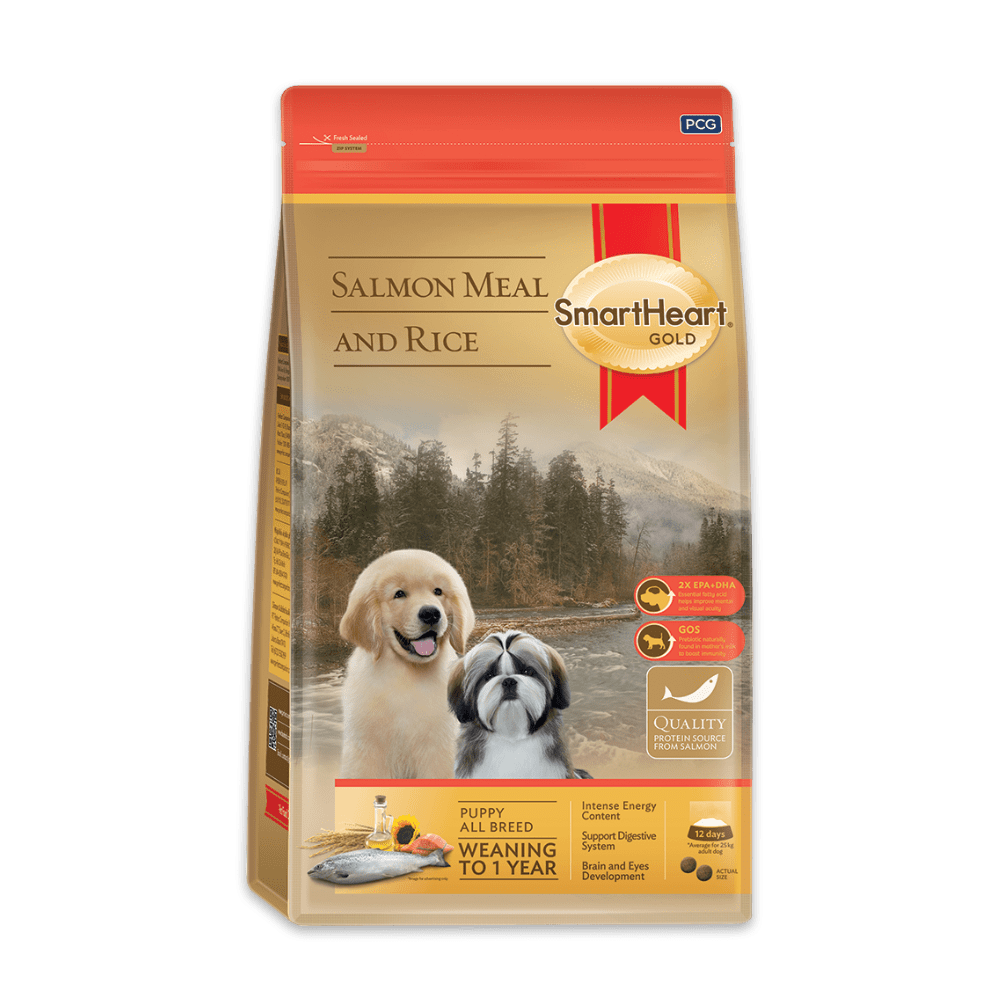 SmartHeart Gold Salmon Meal & Rice Puppy Dry Food