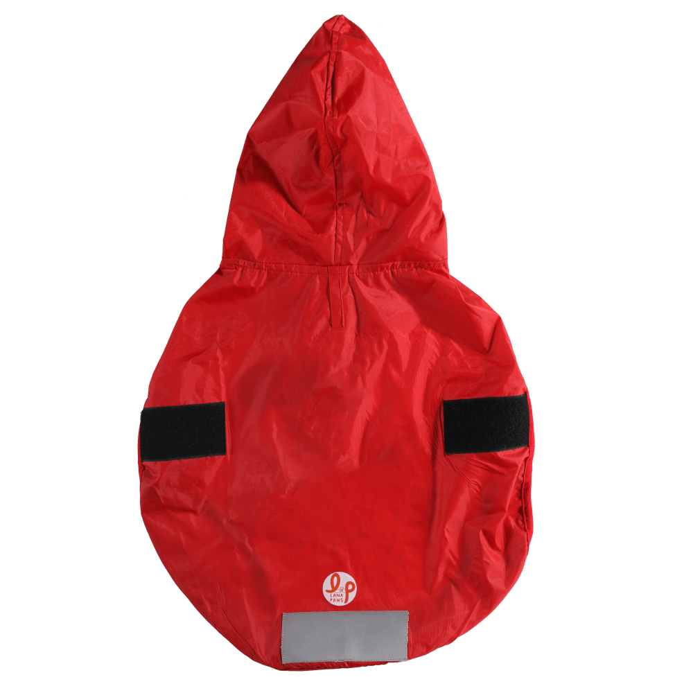 The Drizzle Deflector - Adjustable & Reflective Raincoat for Dogs by Lana Paws (Red Solid) image 4