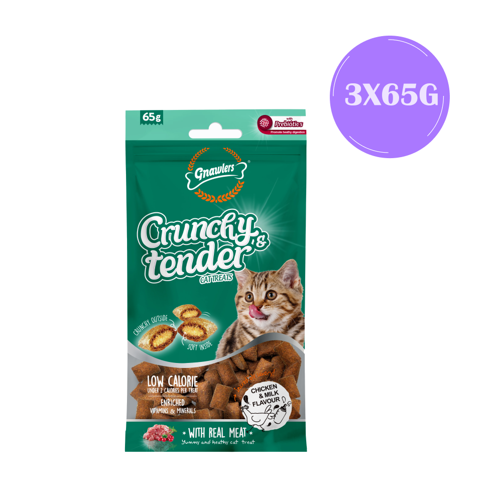 Gnawlers Crunchy Tender Chicken & Milk Cat Treats image 2