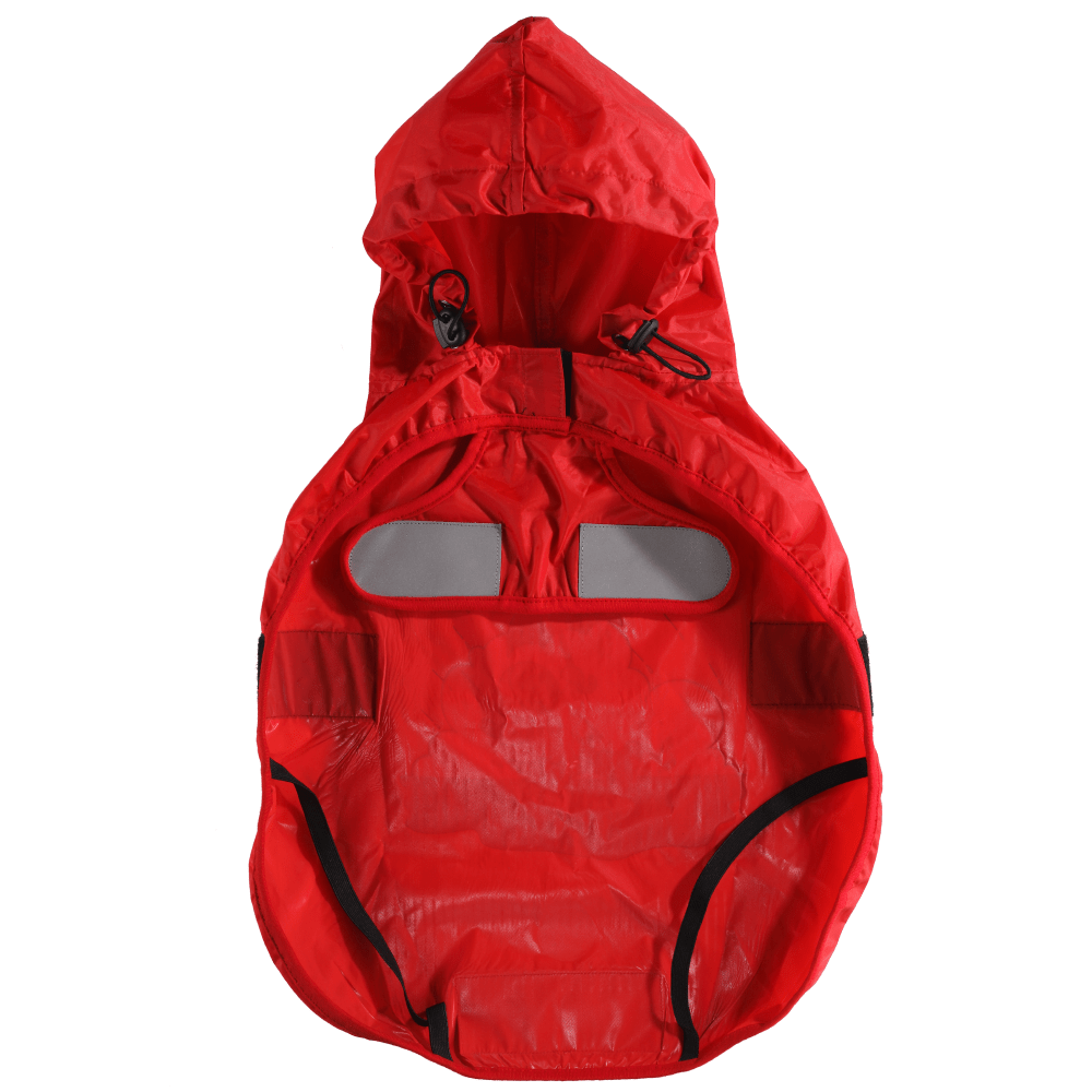 The Drizzle Deflector - Adjustable & Reflective Raincoat for Dogs by Lana Paws (Red Solid) image 5