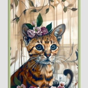 EverythingBoho The Boho Cat Wall Art (Olive Green)