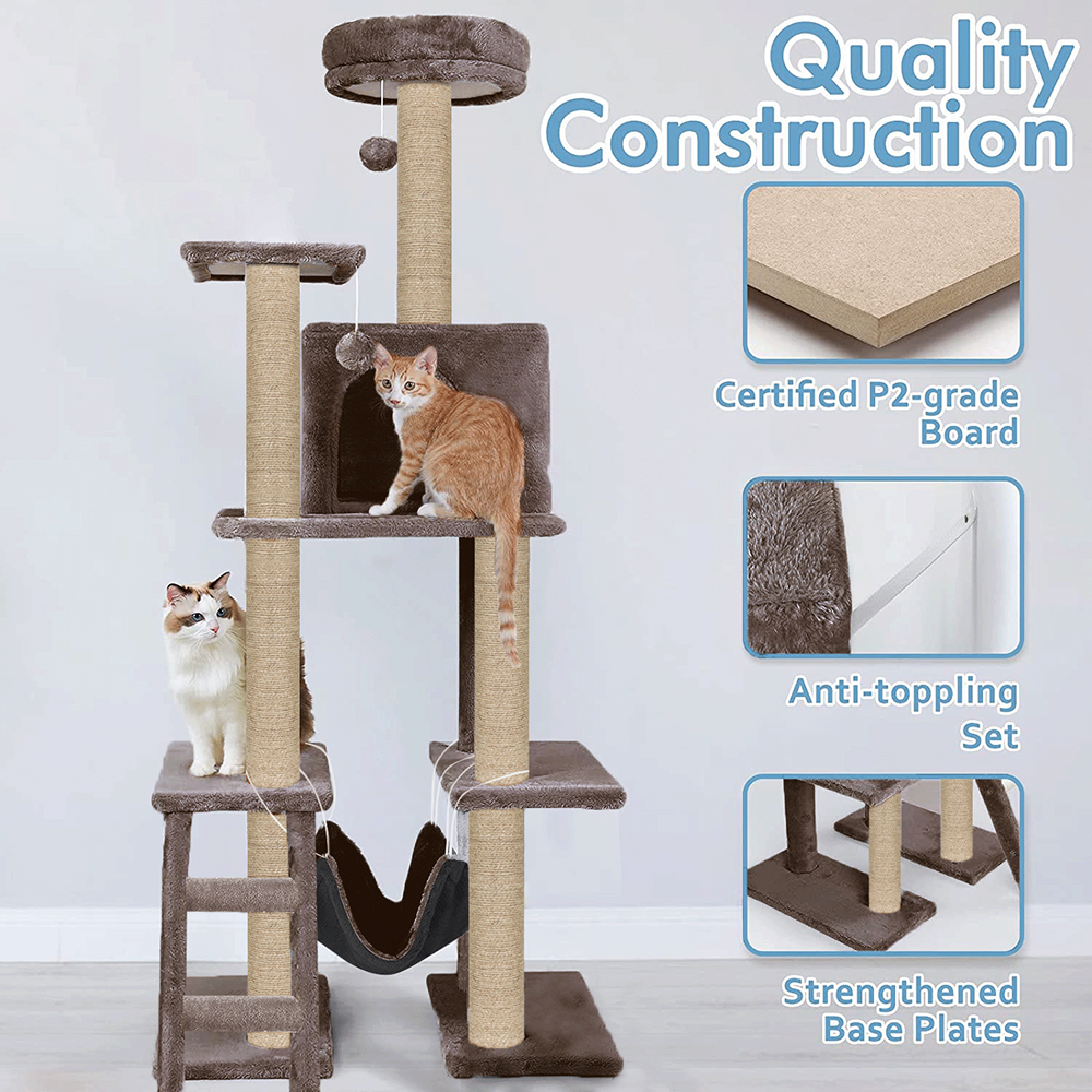 Furrlovers Multi Storey Cat Tree with Hammock, Condo & Scratching Posts image 2