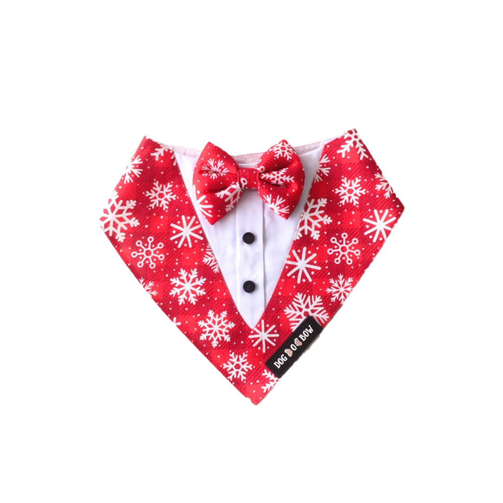 Dogobow Aztec Print Tuxedo Bandana for Dogs (Red) image 2
