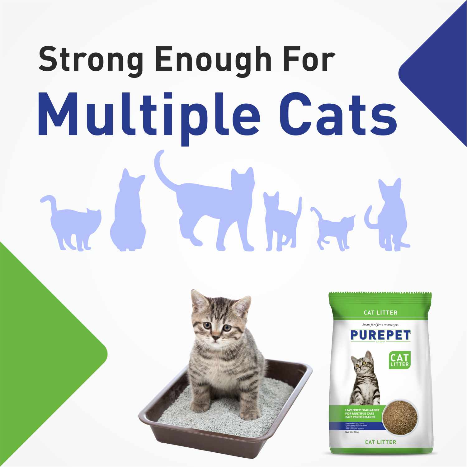 Purepet Lavender Scented Clumping Cat Litter and M Pets Cat Litter Scoop (Black) Combo image 8
