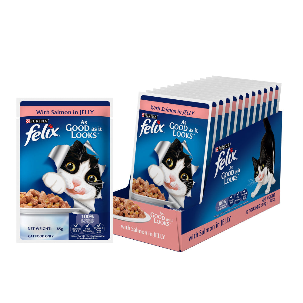 Purina Felix with Salmon in Jelly Adult Complete and Balanced Cat Wet Food image 10