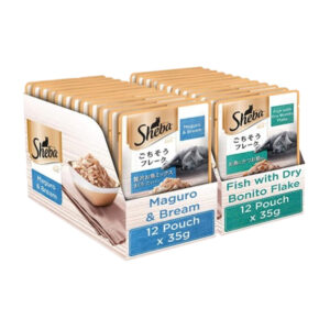 Sheba Maguro Bream Fish and Fish with Dry Bonito Flake Cat Wet Food Combo