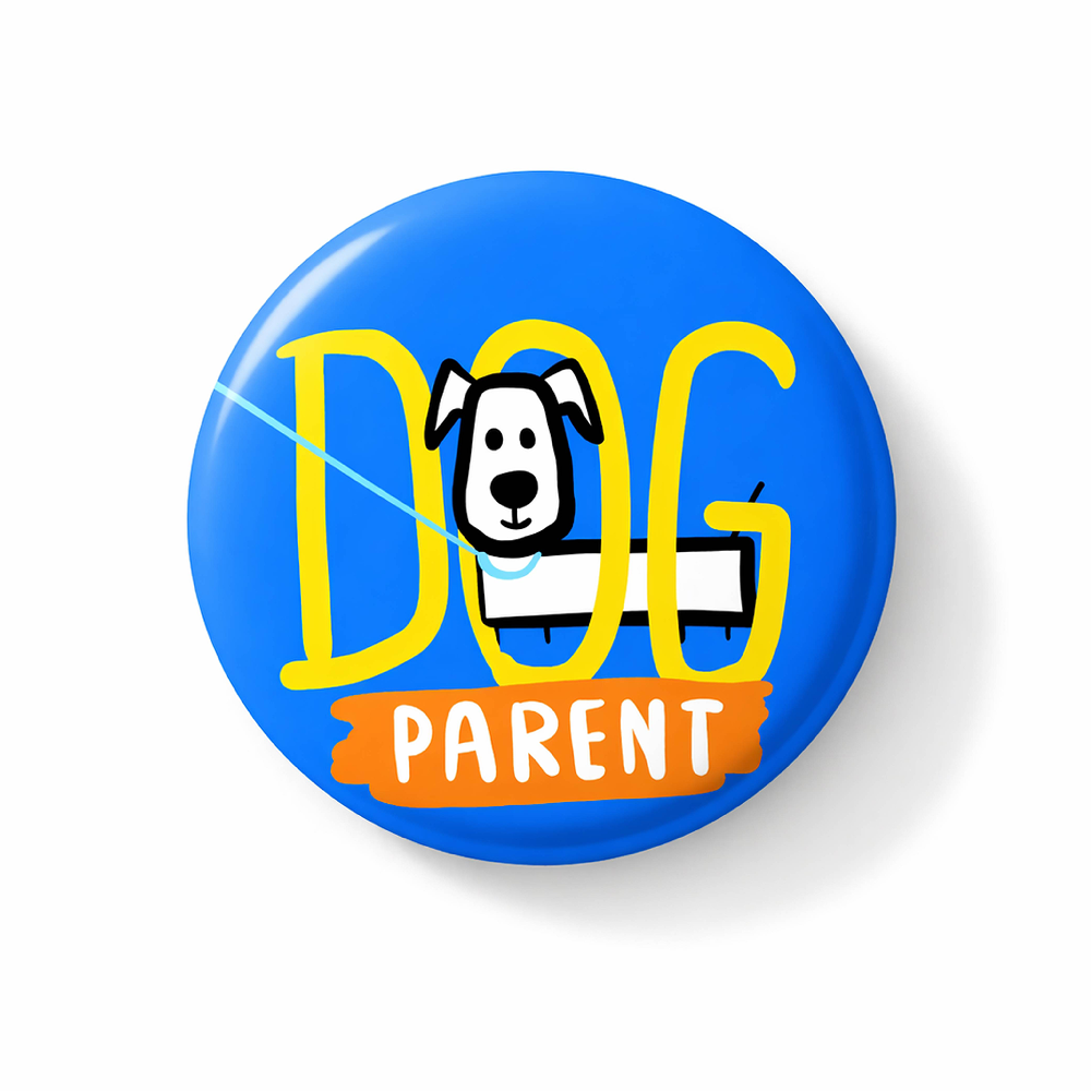 Doodlebawa 2 in 1 Dog Parent Pin Badge and Fridge Magnet image 1