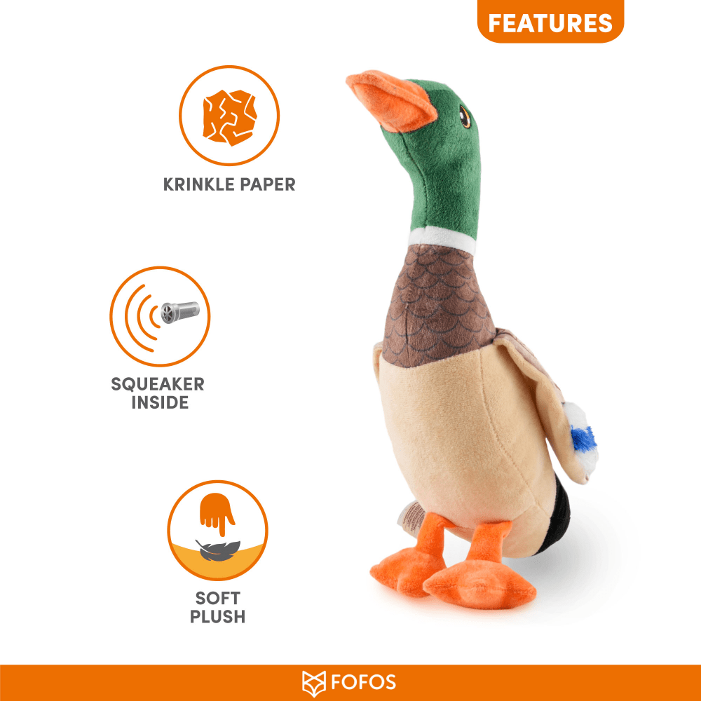 Barkbutler x Fofos Wild Duck Squeaky Plush Toy for Dogs image 4