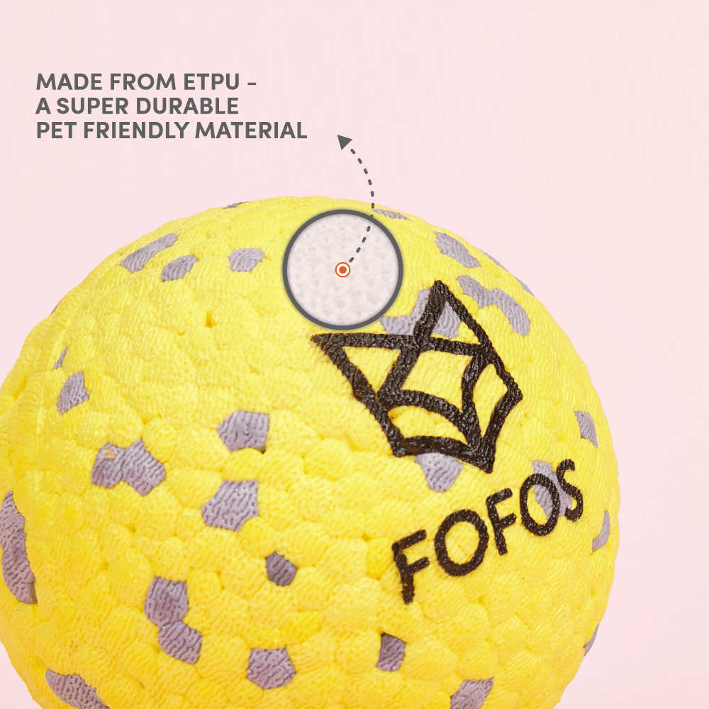 Barkbutler x Fofos Super Bounce Chew Ball for Dogs (Yellow) | For Aggressive Chewers image 4