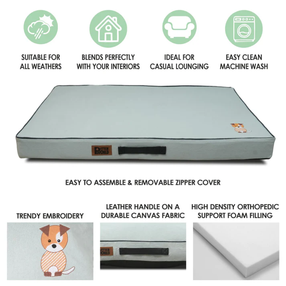 Petter World Comfort Flat Foam Bed for Dogs (Celeste Green) image 7