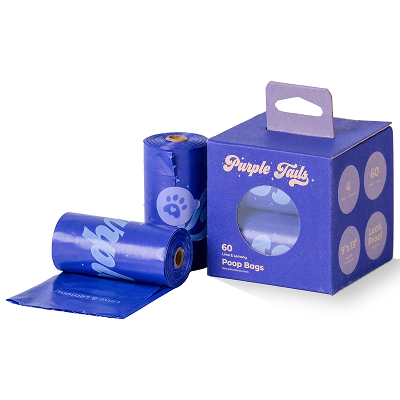 Purple Tails Poop Bags Lime and Lemony Scented for Dogs (Blue)