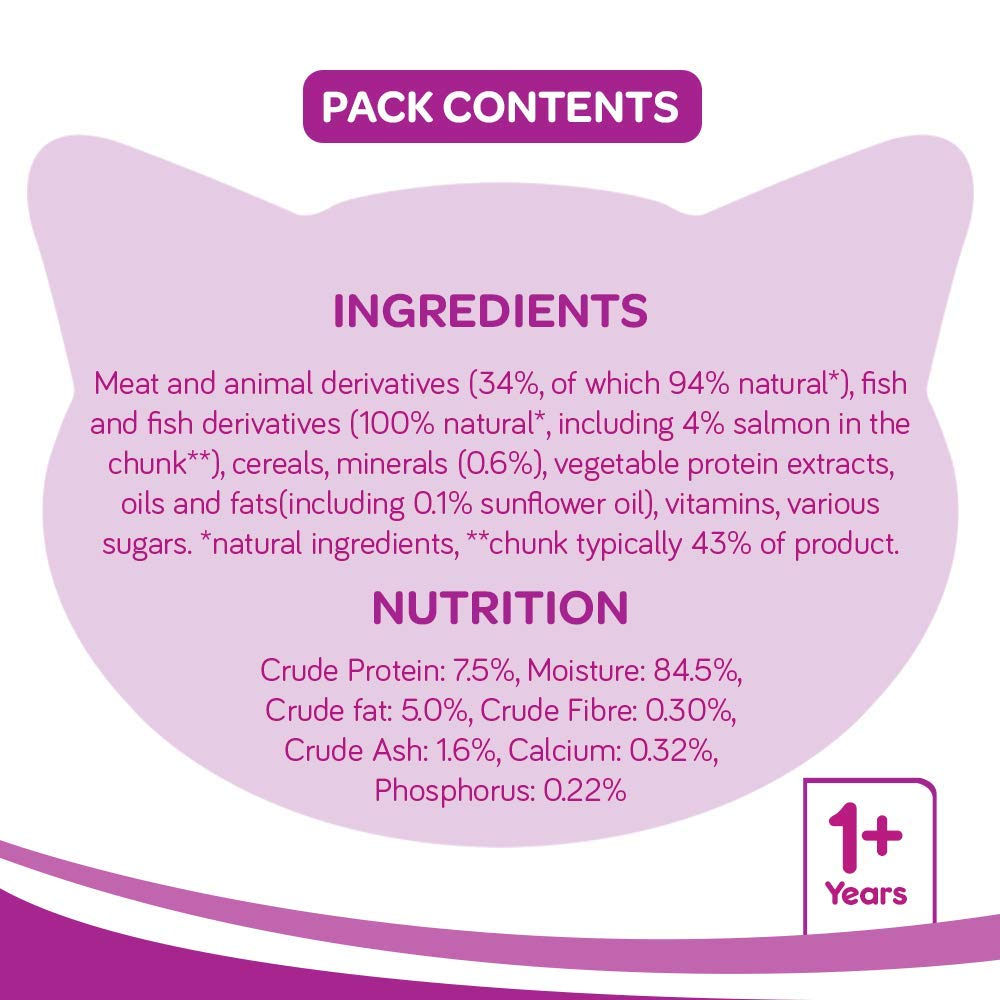 Whiskas Chicken With Tuna And Carrot in Gravy and Salmon in Gravy Meal Adult Cat Wet Food Combo image 10