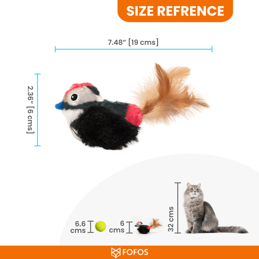 Barkbutler x Fofos Black Bird with Catnip Balls Interactive Toy for Cats (Black) image 3