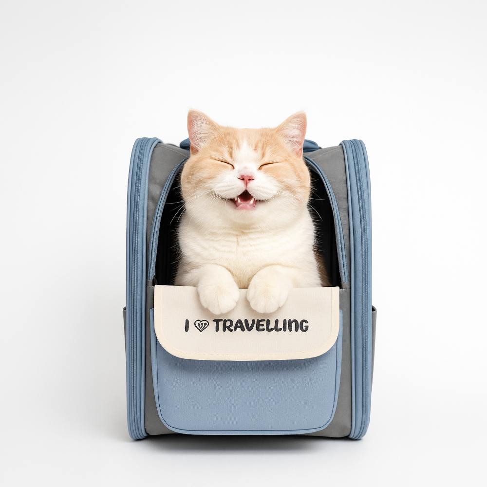 Skatrs Carrier Backpack with Front Pocket for Cats (Grey) image 1