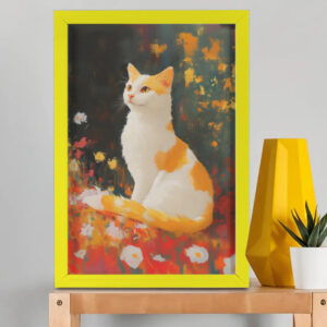 EverythingBoho The Farsighted Cat Wall Art (Yellow)