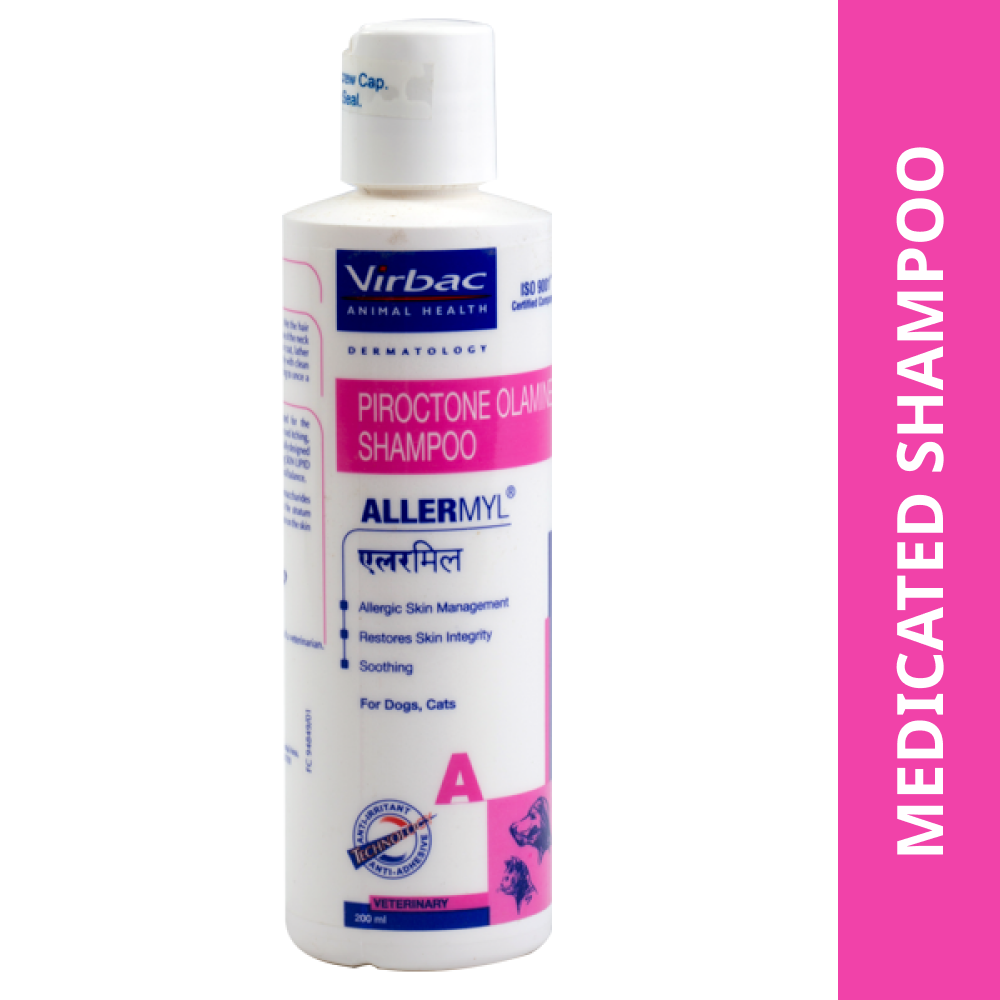 Virbac Allermyl Anti Allergic Shampoo (Piroctone Olamine) for Dogs and Cats (200ml)