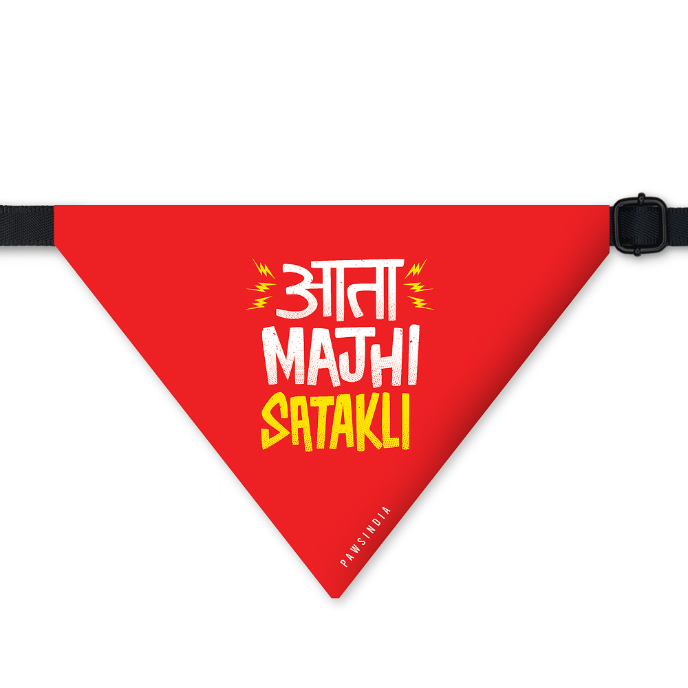 Pawsindia Ata Mazi Satakli Pet Bandana for Dogs and Cats