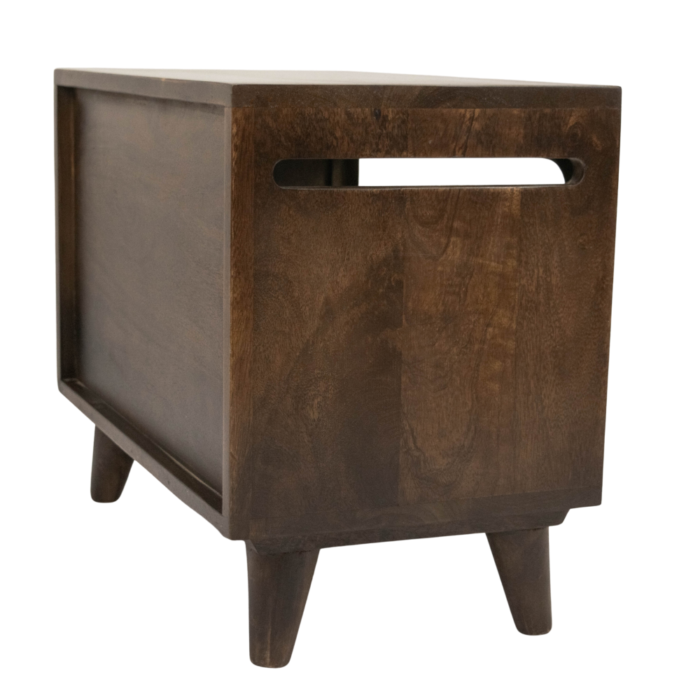 FurryLiving Telly Side Table with Cushion for Small Dogs and Cats (Dark Brown/Cream Cushion) image 5