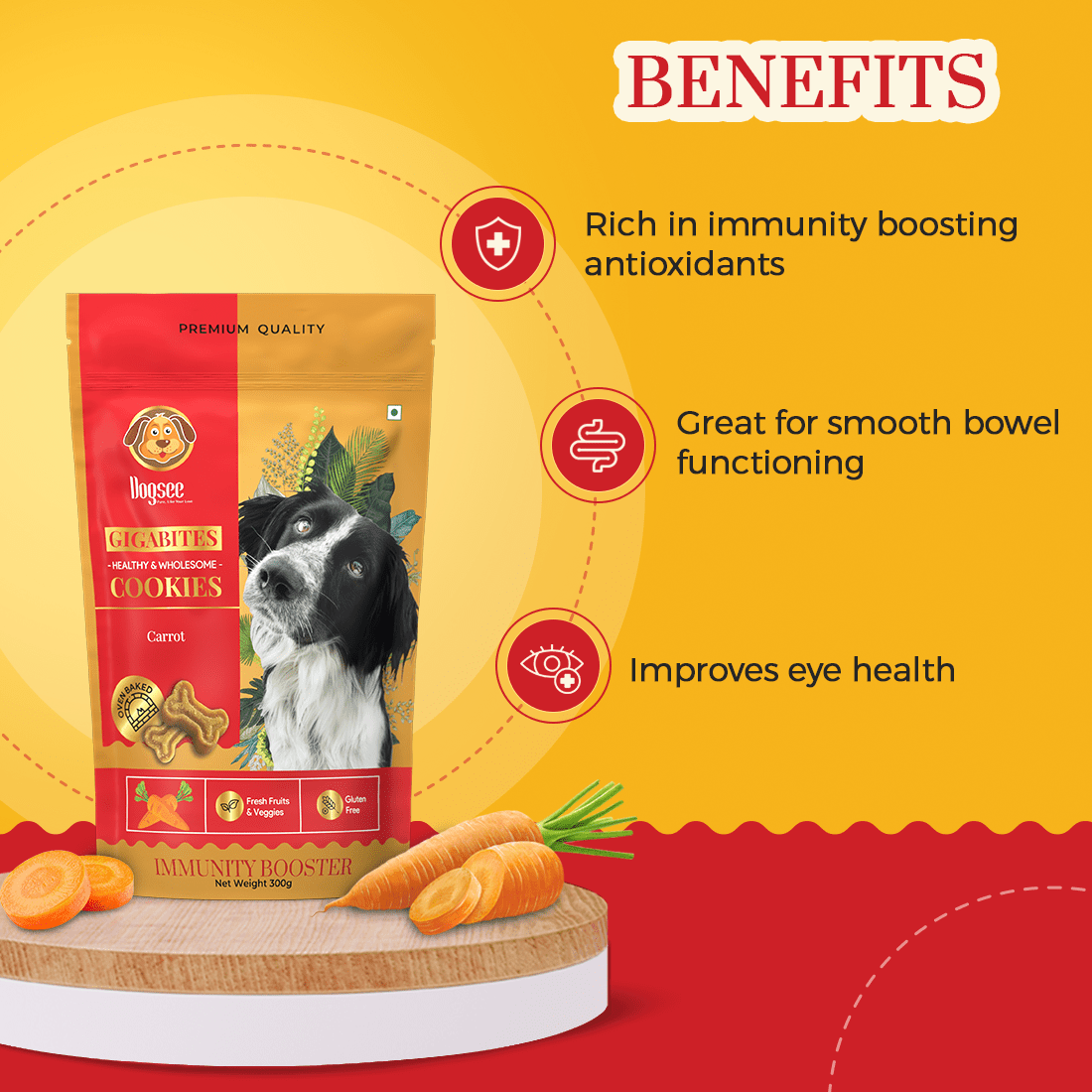 Dogsee Gigabites Carrot Flavoured Cookie Dog Treats image 2
