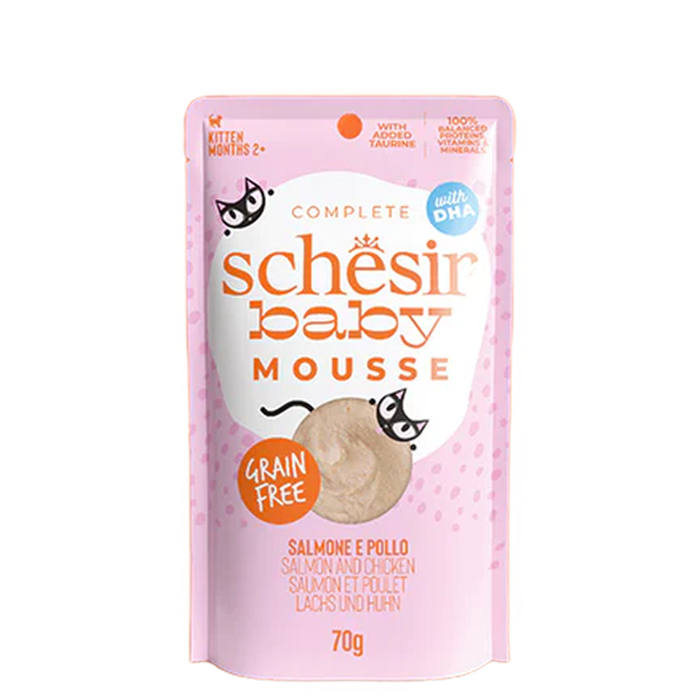 Schesir Baby Salmon and Chicken Mousse Kitten Cat Wet Food