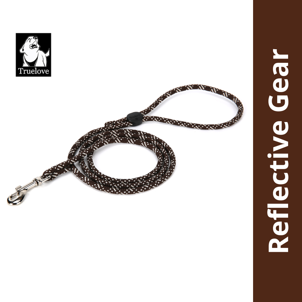 Truelove High Density Reflective Rope Webbing Leash for Dogs (Brown)
