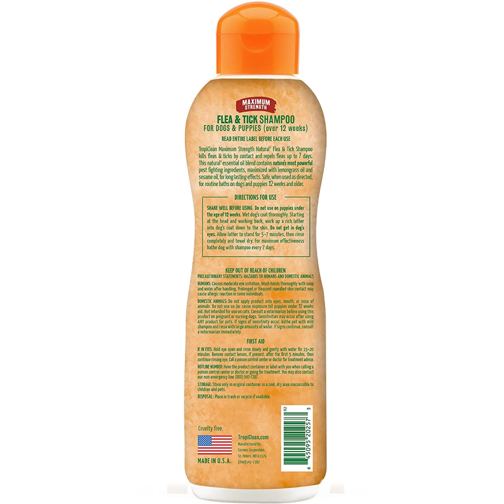 Tropiclean Maximum Strength Natural Flea & Tick Shampoo for Dogs image 3