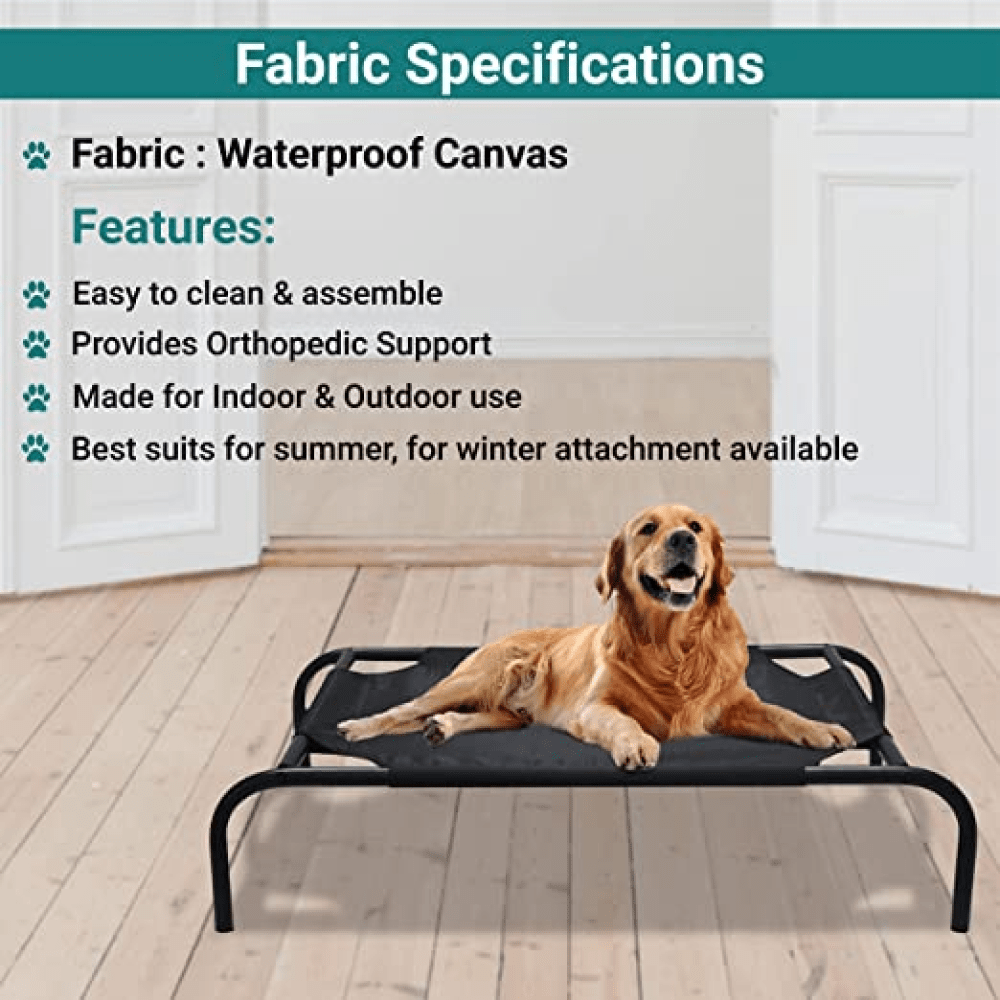 Hiputee Canvas Elevated Bed for Dogs and Cats (Black) image 5
