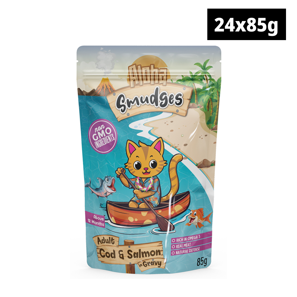 Aloha Smudges Cod and Salmon in Gravy Adult Cat Wet Food image 4