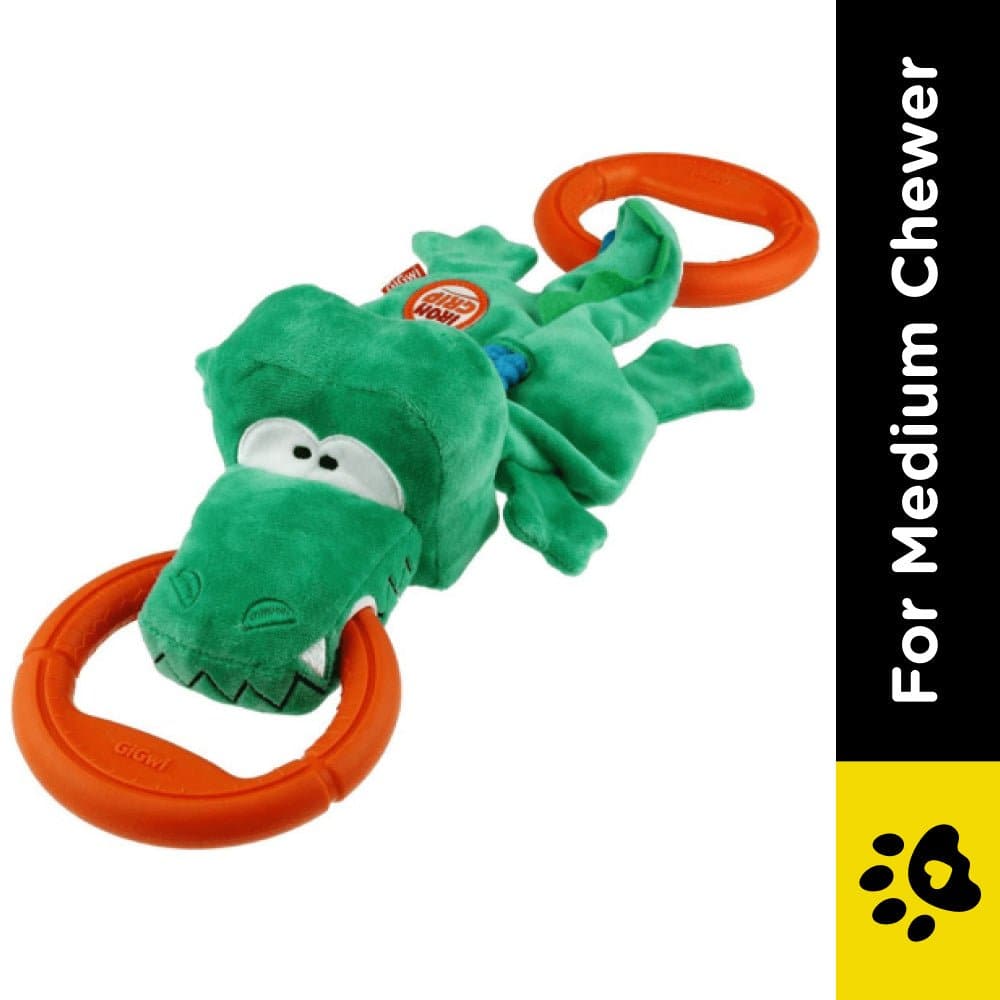 GiGwi Iron Grip Crocodile Plush with TRP Handle Toy for Dogs (Green) image 2
