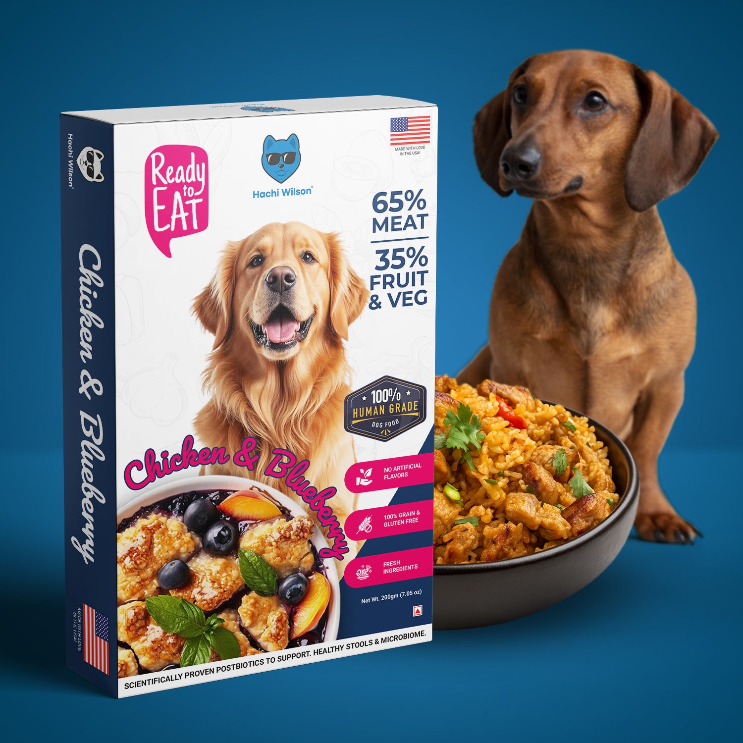 Hachi Wilson Chicken and Blueberry Ready to Eat Fresh & Wet Food for Dogs and Puppies image 3