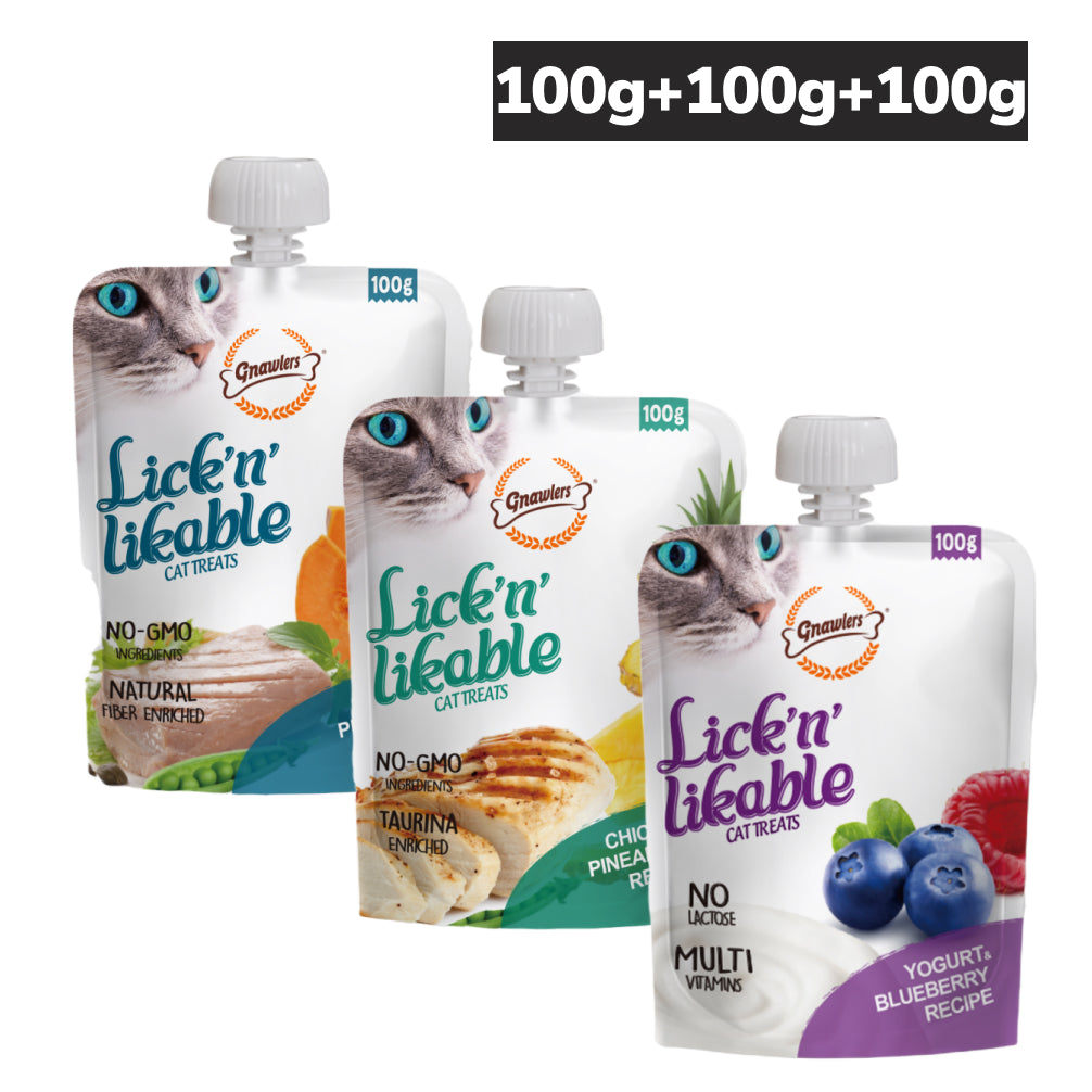 Gnawlers Yogurt, Blueberry, Chicken, Pineapple, Tuna, Pumpkin Combo Lick Treats Cat